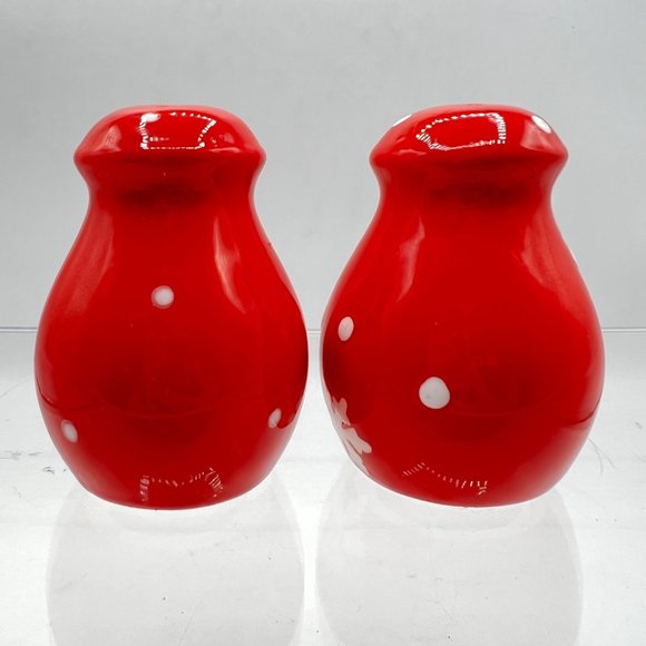 Christmas Snowman Salt Pepper Shaker Set Red White Snowflakes Holiday Decorative - Picture 6 of 8